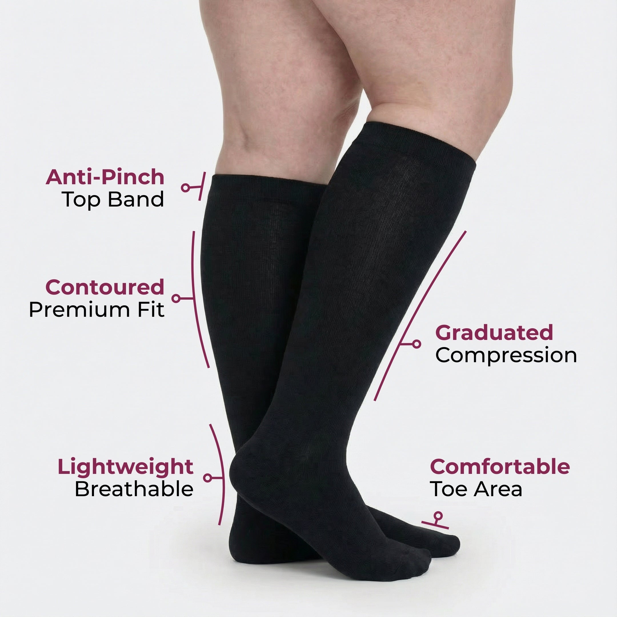 Wide Compression Socks For Pain Relief